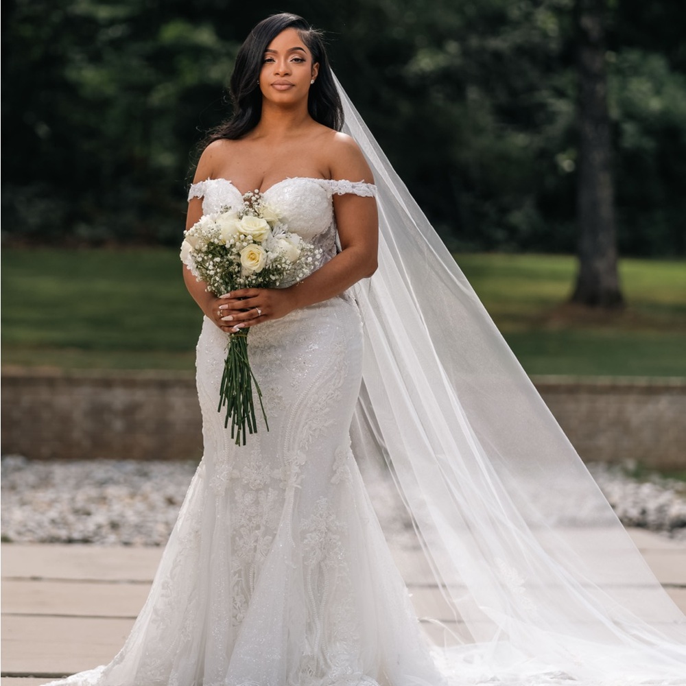 Martina Liana White Off-Shoulder Wedding Dress